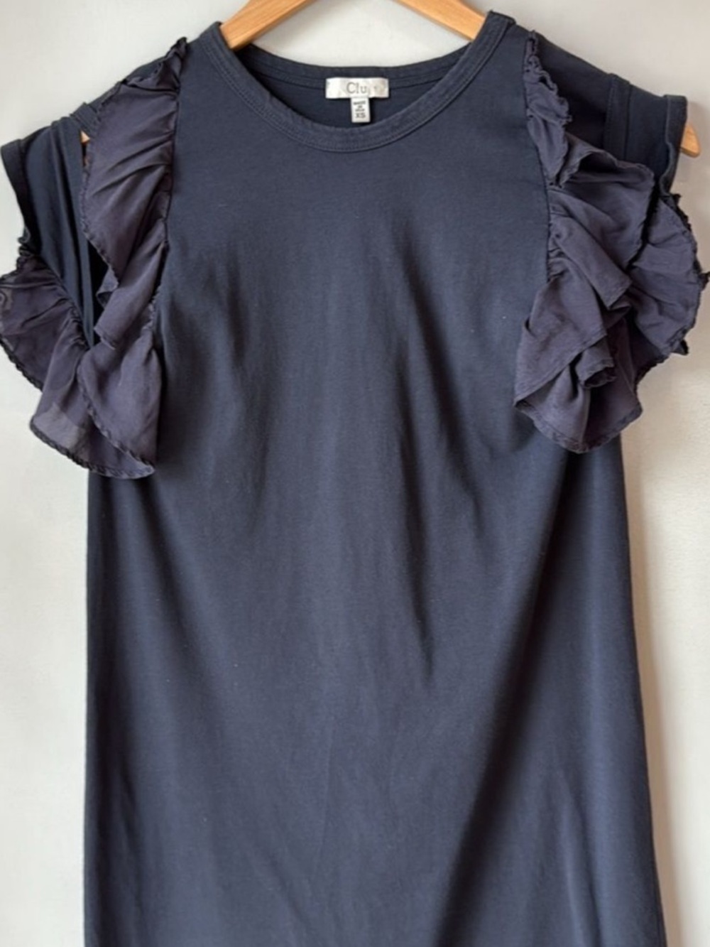 Anthropologie CLU Cotton Silk Jersey Flutter Sleeve Dress